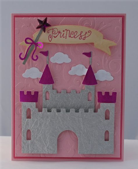 A Kept Life: OWH Midweek Throwdown Challenge - Anything BUT Glitter - Princess Card Castle Card, Princess Card, Beautiful Blue Sky, Homemade Birthday Cards, Thanksgiving Card, Girl Birthday Cards, Bday Cards, My Princess, Cricut Cards