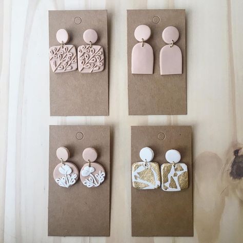 Brittany Brant on Instagram: “You guyyyss!!!😭❤️ . Thank you, thank you, thank you! You nearly sold me out of from this launch in less than an hour! I feel so humbled and…” Boho Clay Earrings, Clay Earrings Flower, Earrings Handmade Clay, Neutral Earrings, Jewelry Clay, Handmade Clay Jewelry, Polymer Earrings, Earrings Flower, Handmade Clay