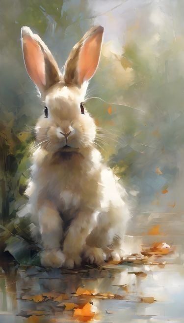 Claude Monet | love it | Facebook Watercolor Paintings Of Animals, Bunny Watercolor, Bunny Painting, Rabbit Painting, 강아지 그림, Rabbit Art, Bunny Art, Pastel Art, White Rabbit