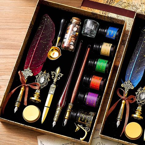 Hogwarts School Supplies, Harry Potter School Supplies, Stationary Kit, Calligraphy Pen Set, Quill And Ink, Harry Potter Items, Cute School Stationary, Kawaii School Supplies, Magical Accessories