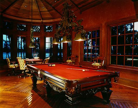 Regulation billiards table-burgundy felt-leather pockets Billard Table, Room Ideas Men, Snooker Room, Pool Table Room, Billiard Pool Table, Billiard Rooms, Dance Rooms, Game Room Basement, Recreational Room