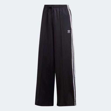 adidas Primeblue Relaxed Wide Leg Pants - Black | adidas US Adidas Hose, Casual Bottoms, Adidas Outfit, Armani Jeans, Pantalon Large, Adidas Pants, Adidas Online, Primavera Estate, Black Adidas