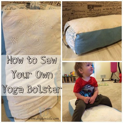 How to Sew a Yoga Bolster: It's easy, affordable, and stuffing this is a great use for scrap fabric and fabric that is not in good enough condition to be upcycled another way. #yoga #sewing Yoga Mat Bag Tutorial, Yoga Items, Yoga Rooms, Healing Studio, Sewing Gift Ideas, Diy Yoga, Yoga Cushions, Home Yoga Practice, Brother Embroidery Machine