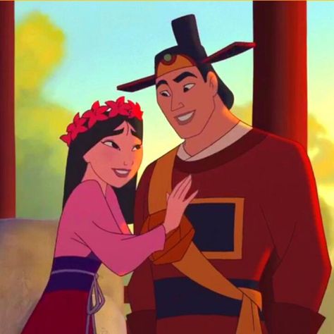 Mulan 2, Disney Romance, Mulan Disney, Disney Icons, Dope Cartoon Art, Cartoons Love, Disney Addict, Disney Couples, Old Disney