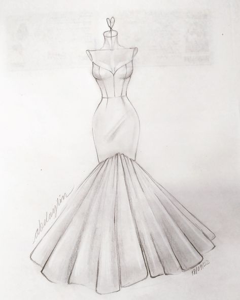 Things To Draw Dresses, How To Draw A Designer Dress, Dresses For Drawing, Dress For Drawing, Lugaw Food, Dress Designs Sketch, Draw Dress Design, Drawing Dress Ideas, Model Dress Drawing