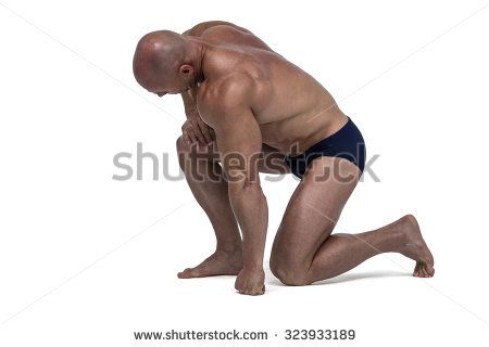 Athlete exercising while kneeling down against white background Person On Their Knees, Anatomy Art Study, Draw A Person, How To Draw Manga, Draw Manga, Figure Study, Art Study, Dynamic Poses, Figurative Sculpture