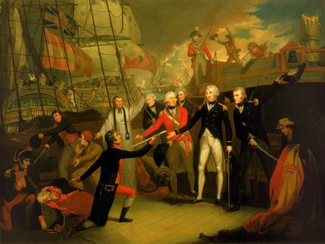 Nelson Receiving the Surrender of the 'San Josef' at the Battle of Cape St Vincent, 14 February 1797 - Daniel Orme, 1799 Horatio Nelson, Prince Georges, Maritime Painting, Ship Of The Line, Hms Victory, San Nicolas, Naval History, St Vincent, Maritime Museum