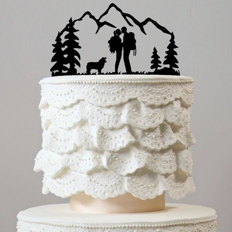 Simple Wedding Cake Toppers, Wedding Cake Topper Keepsake, Wedding Cakes Simple, Bridal Shower Decorations Elegant, Wedding Cake Simple Elegant, Wedding Themes Outdoor, Dog Mountain, Elegant Cake Topper, Cakes Simple