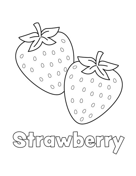 Strawberry Coloring Page from LittleBeeFamily.com Thanksgiving Pictures To Color, Strawberry Coloring Pages, Strawberry Pictures, Name Drawings, Spiderman Coloring, Strawberry Color, Fruit Coloring Pages, Abc Coloring Pages, Fruits For Kids