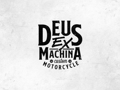 Deus Ex Machina by Lirey Blanco Deus Ex Machina Design, Deus Ex Machina Motorcycles, Typographic Logo Design, Logo Typography, Real Estate Logo Design, Professional Graphic Design, Typographic Logo, Deus Ex Machina, Mural Design