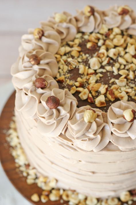 Hazel Nut Cake Recipe, Hazelnut Layer Cake, Hazelnut Praline Cake, Hazelnut Cake Decoration, Hazelnut Chocolate Cake, Hazelnuts Cake, Hazelnut Desserts, Hazelnut Cake Recipe, Amazing Cake Recipes