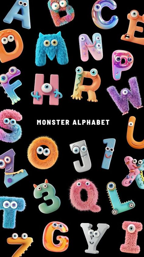 Monster character Pinterest banner | free image by rawpixel.com / Nunny Pinterest Banner, Alphabet Arabic, Monster Font, Magic Font, Font Ideas, Monster Characters, Cute Fonts, Awesome Designs, Creative Fonts