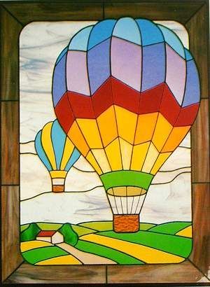 Drawings Of Hot Air Balloons, Glass Painting Designs Pattern, Mosaics Patterns, Stained Glass Hot Air Balloon, Hot Air Balloon Painting, Hot Air Balloon Drawing, L'art Du Vitrail, Glass Painting Patterns, Stained Glass Quilt