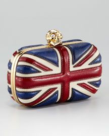 Want it Alexander Mcqueen Handbags, Alexander Mcqueen Clutch, Skull Purse, Alexander Mcqueen Bag, Luxury Clutch, British Flag, Red Purses, Box Clutch, Leather Box