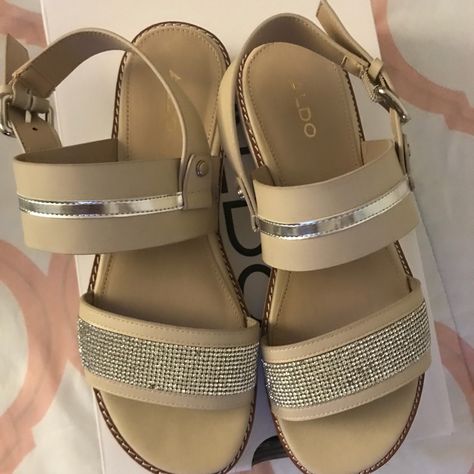 Aldo Shoes | Aldo Sandal Womens 7.5 | Color: Cream | Size: 7.5 Aldo Shoes Women, Puma Boots, Chevy Duramax, Open Shoes, Trendy Slippers, Aldo Sandals, Inspiring Stories, Womens Summer Shoes, Fresh Kicks