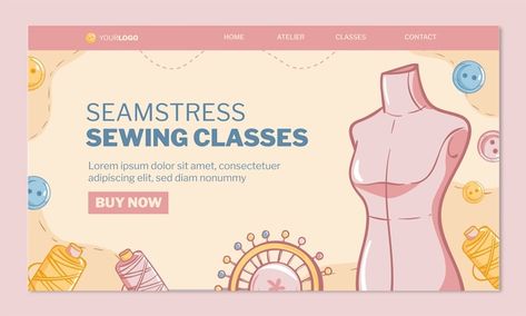 Website Banner Design, Home Atelier, Draw Hands, Screen Wallpapers, Banner Design Inspiration, Sewing Courses, Trendy Sewing, Website Banner, Sewing Class