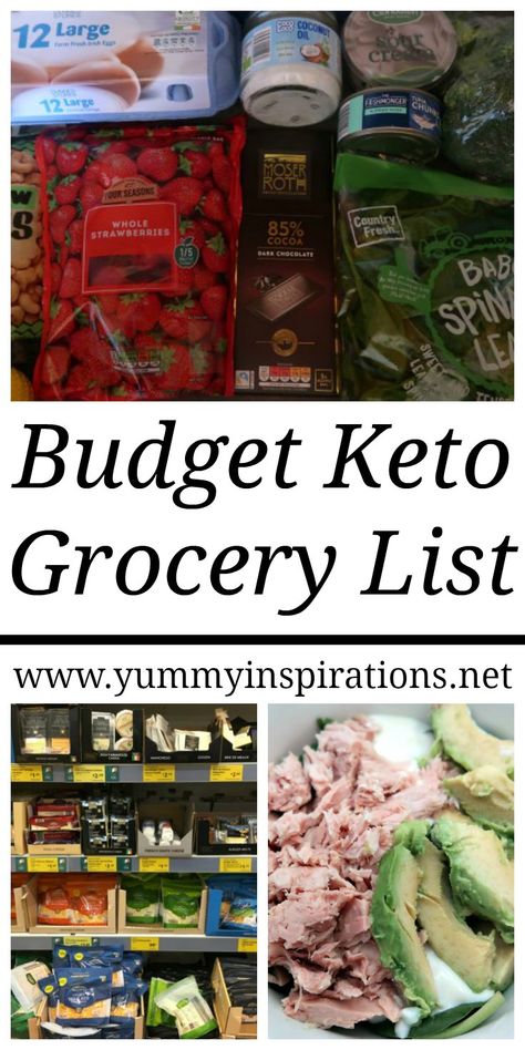 Budget Keto Grocery List - Low Carb On a Budget Video & Meal Ideas Low Carb Shopping List, Diet Grocery List, Keto Diet Grocery List, Low Carb Grocery List, Low Carb Grocery, Grocery Shopping List, Keto Grocery List, Low Carb Diets, Shopping List Grocery