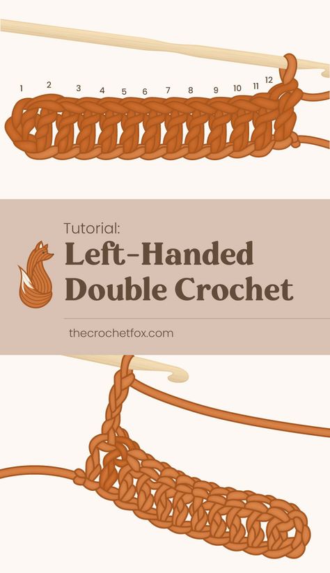 Double Crochet Tutorial, How To Double Crochet, Crochet Step By Step, Left Handed Crochet, Chevron Stitch, Beginner Crochet Tutorial, Step By Step Crochet, Basic Crochet, Crochet Tips