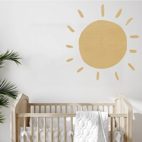 Sun Headboard, Mustard Nursery, Nursery Sun, Boho Colours, Sun Decal, Headboard Decal, Yellow Nursery, Boho Sun, Cheap Vinyl