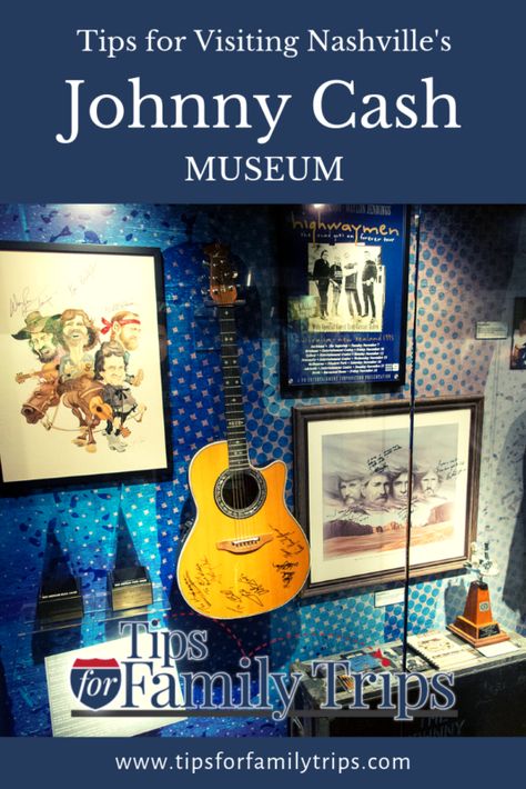 Tips for visiting the Johnny Cash Museum in Nashville. | tipsforfamilytrips.com #JohnnyCash #Nashville Johnny Cash Museum Nashville, Johnny Cash Daughter, Johnny Cash Lyrics, Johnny Cash Tattoo, Johnny Cash Art, Nashville Tennessee Vacation, Johnny Cash Shirt, Nashville Museums, Johnny Cash Museum