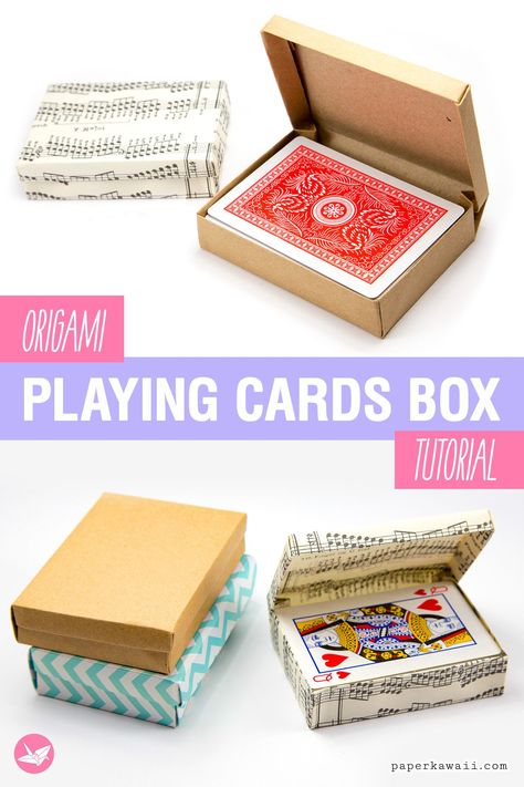 Custom Card Box, Origami Box Tutorial, Music Sheet Paper, Diy Card Box, Paper Kawaii, Box Origami, Origami Boxes, Origami Gift Box, Paper Craft Tools