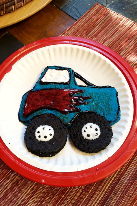 Monster truck pancakes Monster Truck Pancakes, Toddler Meals, Monster Truck, Meal Ideas, 3rd Birthday, Monster Trucks, Pancakes, Sugar Cookie, Tea