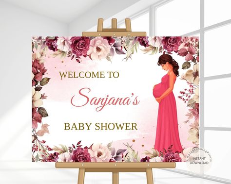 Indian Baby Shower Welcome Sign | Sreemantham Welcome sign | Godh Bharai sign | Baby Shower Decoration Poster | DIGITAL DOWNLOAD by SimplyStunningPrints on Etsy Bollywood Baby Shower, Godh Bharai, Indian Baby Showers, Indian Baby, Welcome Boards, Baby Shower Decoration, Shower Welcome Sign, Baby Shower Welcome Sign, Floral Baby Shower