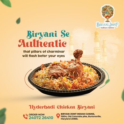 Biryani se authentic. 
biryani Joint Creative Ads
 #biryani #Biryanifoods #biryaniads #biryanipost #socialmediabiryanipost #socialmediaads #creativeads #creativebiryaniads #shivgraphicdesigner Biryani Creative Post, Recipe Creative Ads, Indian Food Creative Ads, Biryani Poster Design, Biryani Creative Ads, Biryani Poster, Food Minimalist, Mushroom Biryani, Hyderabadi Chicken