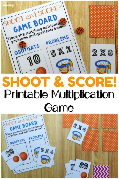 Multiplication Games For Kids, Basketball Craft, Basketball Math, Multiplication Game, Homeschool Math Curriculum, Money Activities, Multiplication Activities, Math Activities Elementary, Multiplication Games