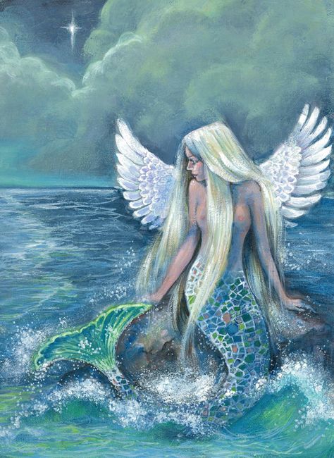 etsy-thefantasy:  (via Art Print Virgo mermaid virgin of the sea with by AngelsDare) Virgo Mermaid, Lynda Barry, Mermaid Images, Mermaid Artwork, Seaside Theme, Mermaid Fairy, Mermaid Pictures, Mermaid Tattoo, Mermaid Dreams