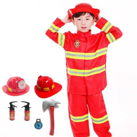 Firemen Costume, Costumes For Boys, Fireman Costume, Nurse Dress, Firefighter Girlfriend, Boys First Birthday Party Ideas, Fireman Sam, Halloween Carnival Party, Party Costumes