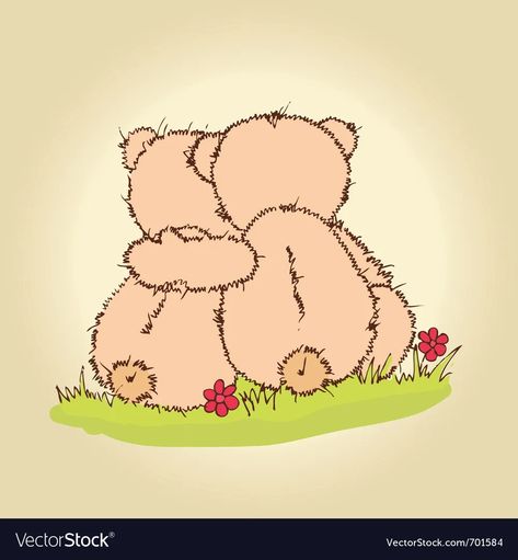 Bears Hugging, Pet Care Logo, Holding Hands Drawing, Hugging Drawing, Teddy Bear Drawing, Deer Vector, Teddy Bear Hug, Man Hug, Happy Kitten