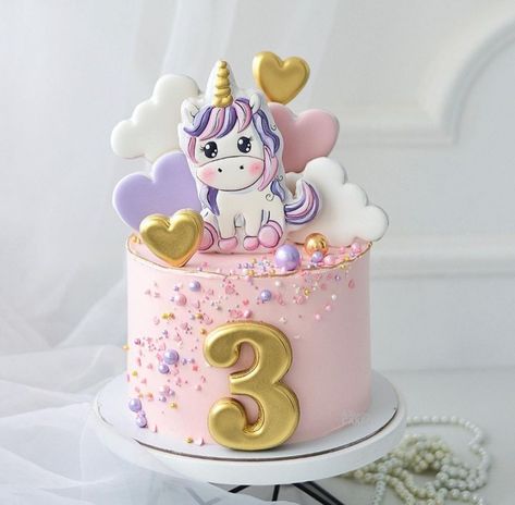 Unicorn Cake For 3rd Birthday, Unicorn Cake 3rd Birthday, Tort Unicorn, Unicorn Cake Design, Unicorn Birthday Party Cake, Baby First Birthday Cake, Little Pony Cake, Princess Birthday Cake