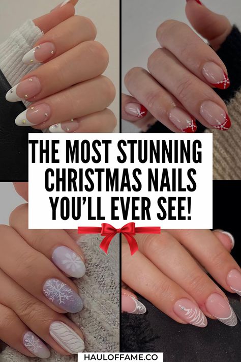 We've gathered 30+ of our favourite, seriously cute Christmas nails to get you into the festive spirit! Whether you're looking to get acrylic Christmas nails, Christmas nail designs for short nails, or simple Christmas nails, we've got you covered. For the perfect Christmas nails aesthetic we've included plenty of Christmas nail ideas including red Christmas nails, Christmas nail art, green Christmas nail design, easy Christmas nail designs and lots more Christmas nails inspiration you'll love! Simple Christmas Nails Oval Short, Simple Holiday French Tip Nails, Tasteful Christmas Nails, Christmas Classic Nails, Simple Nude Christmas Nails, Christmas Almost Nails, Elegant December Nails, Simple Elegant Christmas Nails, Easy Holiday Nails Simple