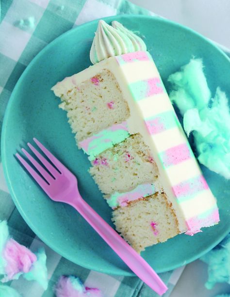 Funfetti Bundt Cake, Cotton Candy Cake, Buttercream Recipes, Cotton Candy Cakes, Flat Cakes, Bundt Cake Recipe, Family Cake, Buttercream Recipe, Candy Cake