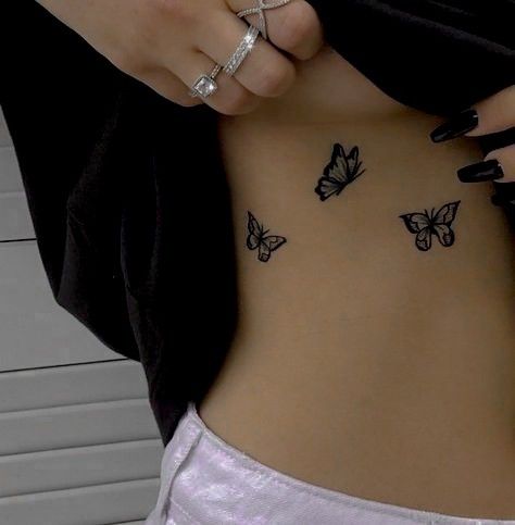 Butterfly Underboob Tattoo, Butterfly Tattoo Under Breast, Tattoos Between Breast, Tattoos Simplistic, Tattoo Between Breast, Underboob Tattoo Designs, Tattoos Inspo, Small Chest Tattoos, Remembrance Tattoos