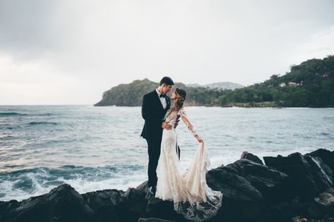 This St. Lucia wedding features incredible seaside views, an etheral Lord of the Rings-inspired bridal style, and romantic marsala accents. Wedding Rings Couple, Beach Wedding Groom, Couple Inspiration, Wedding Fotos, Wedding Photography Bride, Beautiful Beach Wedding, Beach Wedding Inspiration, Beach Wedding Photography, Beach Wedding Photos