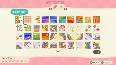 The Rainbow Path and many more Kidcore Acnh Codes, Kidcore Design, Outset Island, Rainbow Island, Colorful Town, Pastel Kidcore, Animal Crossing 3ds, Happy Home Designer, Path Design