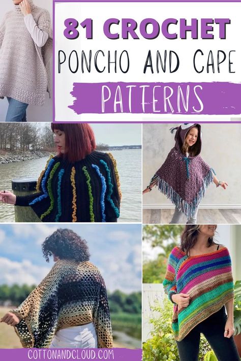 Crochet Poncho And Cape Patterns Granny Sweaters, Poncho Ideas, Baby Crochet Blanket Free, Beginning Crochet, Poncho Patterns, Crochet Butterfly Pattern, Crochet Leg Warmers, Crochet Poncho Free Pattern, Crochet Cat Pattern