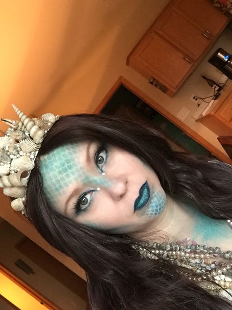 2015 Goddess of the Sea Amphritite costume Goddess Of The Sea Makeup, Amphitrite Goddess Costume, Goddess Of The Sea Costume, Capricorn Cosplay, Sea Goddess Makeup, Sea Goddess Costume, Under The Sea Makeup, Capricorn Costume, Poseidon Costume