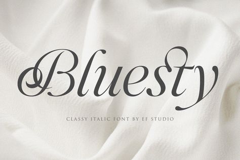 Bluesty | Classy Italic by Ef Studio Calligraphy Script Fonts, Script Fonts Design, Italic Font, Latest Fonts, Light Font, Retro Typewriter, Brush Script Fonts, Word A, Commercial Use Fonts