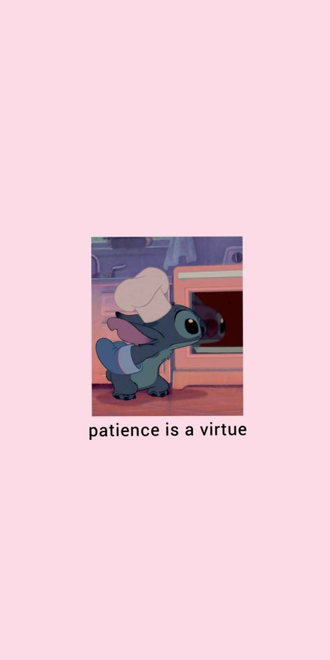 Patience Is A Virtue Quotes, Virtue Quotes, Stitch Wallpaper, Patience Is A Virtue, Random Things, Inspirational Quotes, Quotes, Movie Posters, Art