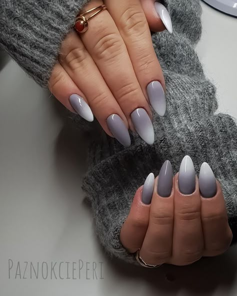 Gray Nail Art Designs, Gray Nail Art, Nails Ombré, Ambre Nails, Gray Nail, Unghie Sfumate, Ongles Nails, Art Designs Ideas, Ombre Acrylic Nails