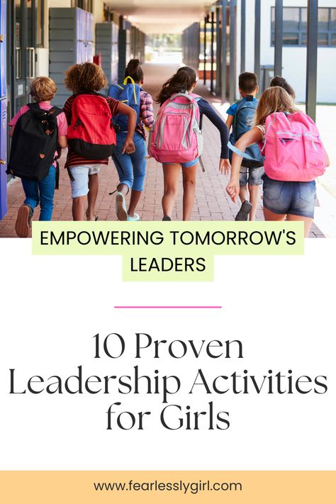 Explore 10 leadership activities for girls that inspire, challenge, and shape future leaders! From public speaking workshops to community service projects, these activities are designed to boost confidence, enhance communication, and foster critical thinking. Dive into this resource to empower the young girls in your life to break barriers and lead with courage. Perfect for educators, parents, and mentors! #GirlLeadership #EmpowermentActivities #FutureLeaders #InspiringGirls" Mentoring Activities, Empowerment Activities, Leadership Traits, Community Service Projects, Leadership Activities, Leadership Lessons, Girl Empowerment, Effective Leadership, Activities For Girls