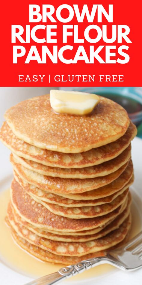 Recipes Using Brown Rice Flour, Brown Rice Flour Recipes Vegan, Brown Flour Recipes, Rice Flour Breakfast Recipes, Rice Flour Bread Recipes, Brown Rice Flour Bread, Brown Rice Flour Recipes, Rice Flour Pancakes Recipe, Brown Rice Flour Pancakes