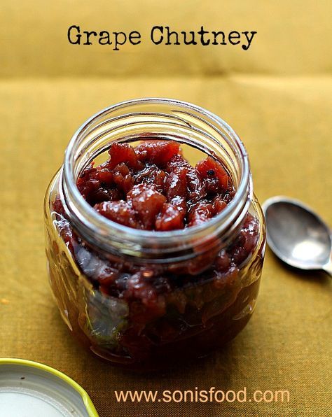 Sweet Chutneys are an important condiment in Indian cuisine.In recent years they've reserved their place in the global arena too, satisfying the sweet salty cravings of many.Who doesn't love a good... Grape Chutney Recipes, Grape Chutney, Panch Phoran, Cooking Vegan, Shiny Texture, Grape Recipes, Cranberry Chutney, Tennis Lessons, Mango Chutney