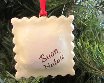 Ceramic christmas ornament | Etsy Merry Christmas In Italian, Italian Wall Art, Christmas In Italy, Italian Theme, Italian Gifts, Christmas Dinner Party, Italian Christmas, Felt Christmas Decorations, Christmas Wonderland