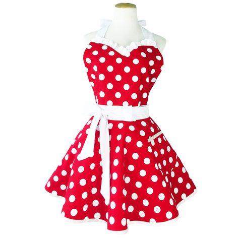 Vintage Apron Dress, Vintage Apron, Dress Christmas, Red Retro, Apron Dress, Kitchen Aprons, Retro Kitchen, Apron, Polka Dot