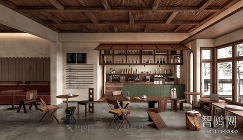 Wabisabi Style Cafe 3D Model Download - Model ID.110833883 | 1miba Japanese Style Cafe, Japanese Cafe Interior, Kitchen Electrical Appliances, Japanese Cafe, Old Wood Texture, Japanese Interior Design, Terrazzo Tiles, Wood Parquet, Sketchup Model