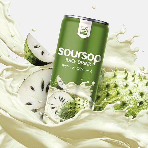 Soursop Juice, Juice Packaging, Creative Package Design, Bottle Design Packaging, Color Design Inspiration, Vitamin B2, Vitamin B1, Beauty Posters, C Vitamin